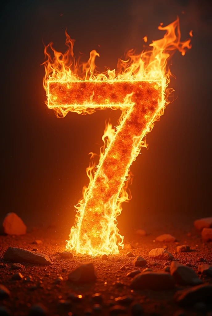 Number 7 on fire