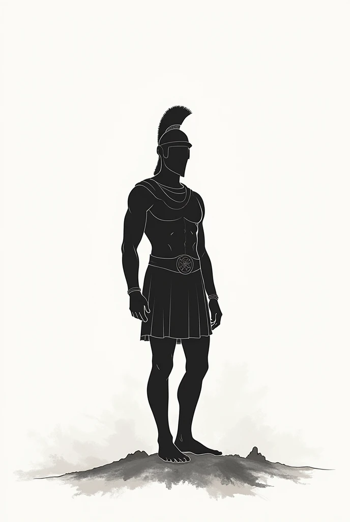 Generate a colorless drawing with only an outline with a title from Homer&#39;s Iliad for a cover 