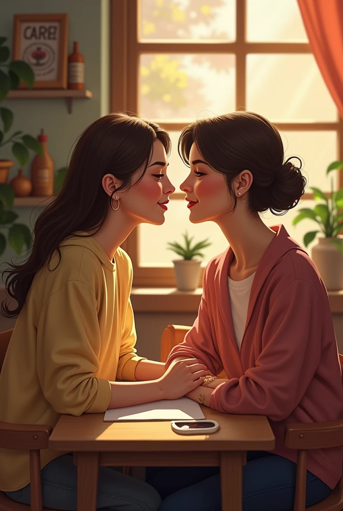 Make two women friends who want to be mothers to each other, but they don&#39;t have a romantic relationship, just friendship One of them is a reporter