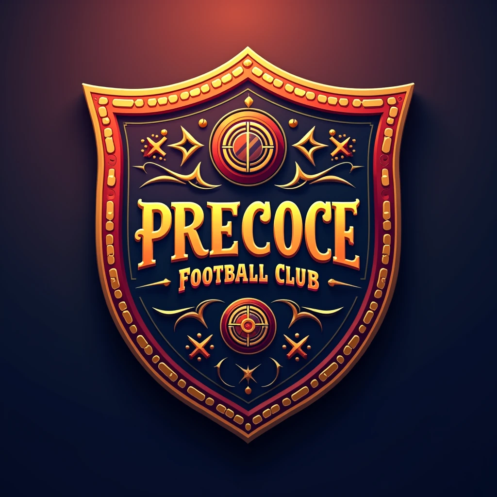 Make a shield of a fictitious club, the name of the club would be "PRECOCE FOOTBALL CLUB" and this name will remain on the team&#39;s shield