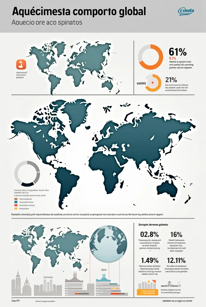 Infographic about global warming in Portuguese