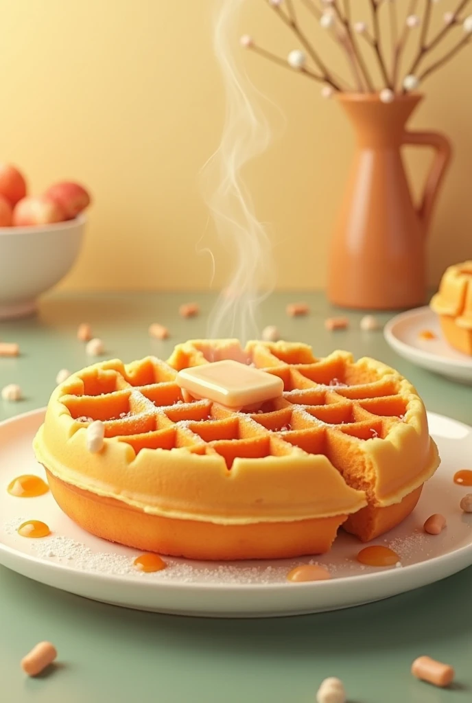 Waffle redondo 
