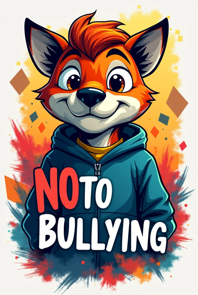 Mascot written on clothing no to bullying