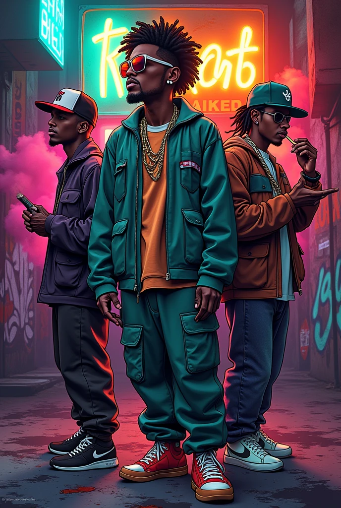 Create a 2024 calendar with a 90s rap ganja theme