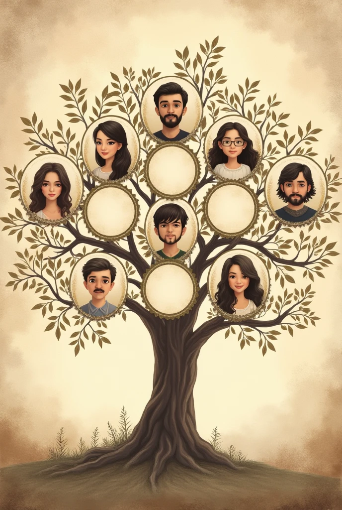 Create a family tree with 8 spaces to fill in 