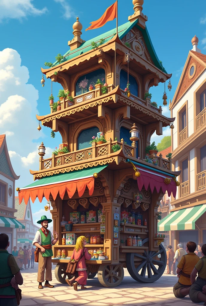 The tall cart with a complete