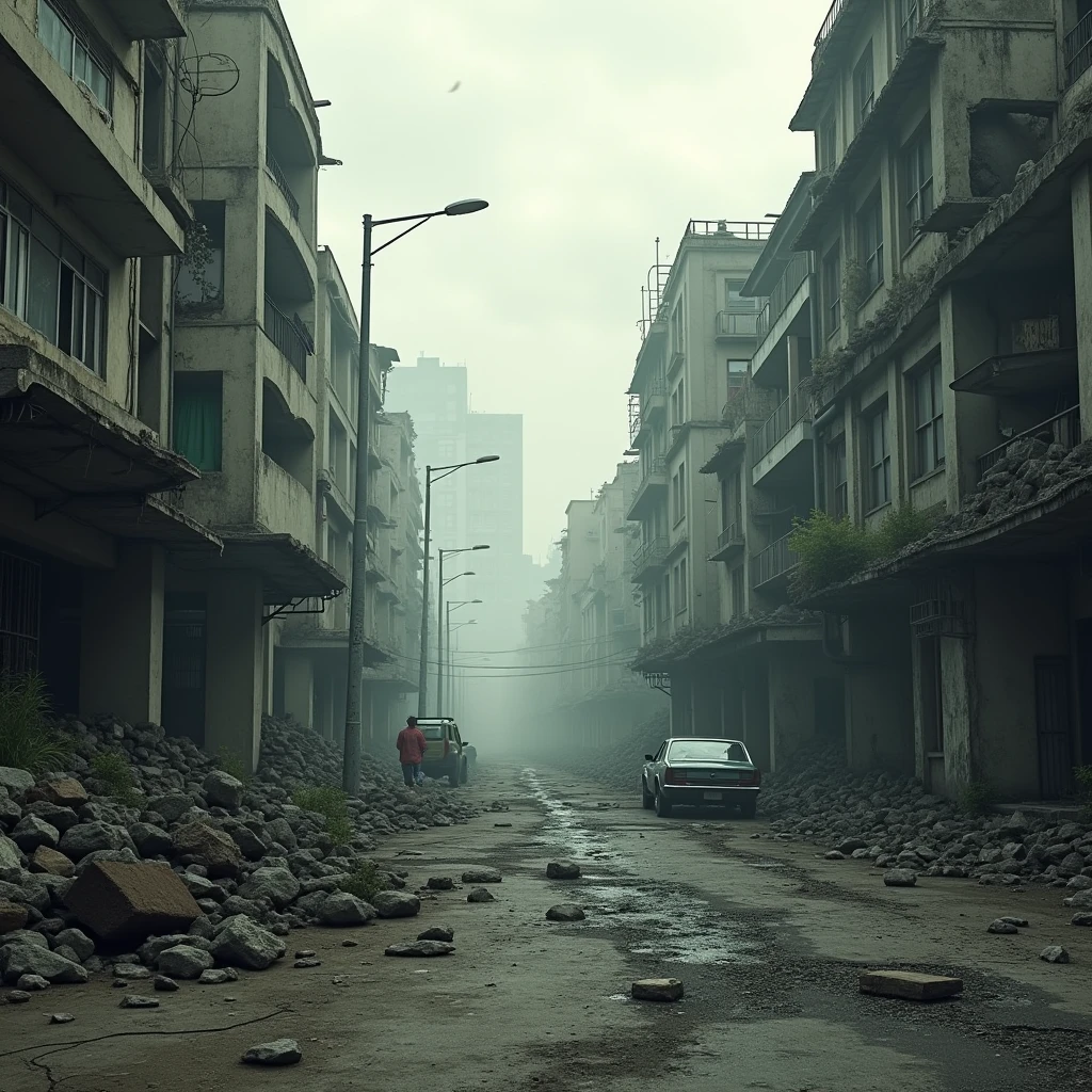 creates ruined streets without people