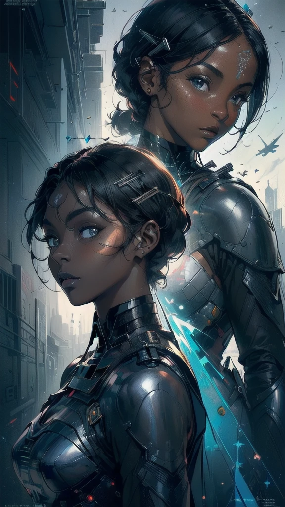 (((masterpiece, highest quality))),(((solo:1.2))),(((1girl:1.2))),32k wallpaper, very detailed, poster, vintage science fiction,(((((geometric cinematic movie poster))))), ((((bauhaus)))),(((abstract))),((((mid century modern)))),(((((portfolio))))),(((((Close-up))))),(((((bust up))))),((((more various angle)))),(((highlight))),((((heterochromia)))),(((complete. detailed face))),(((Extremely talented))),(((most complecated machine))),(((Overall colorfully))),((((((Absolutely simple background)))))),(((((great black skin alone woman))))),