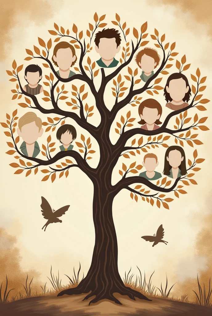 Create a family tree with 8 spaces to fill in