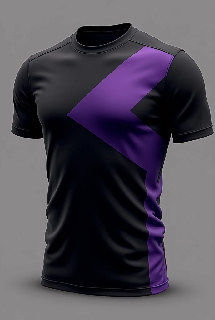 Create a black team shirt with a purple gradient, black should be the predominant color