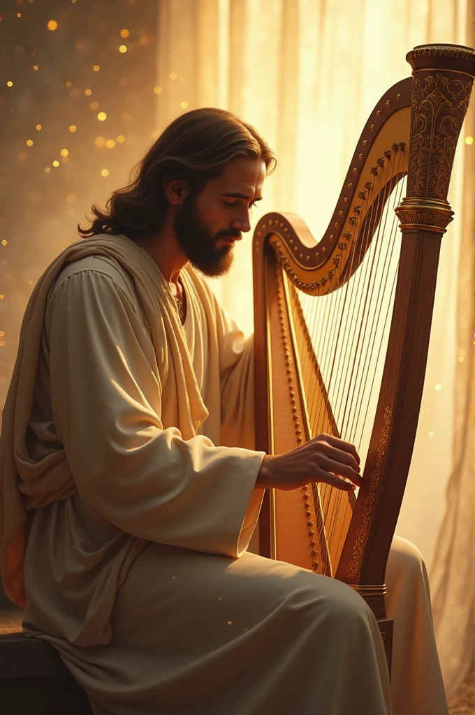 Have Jesus playing a harp