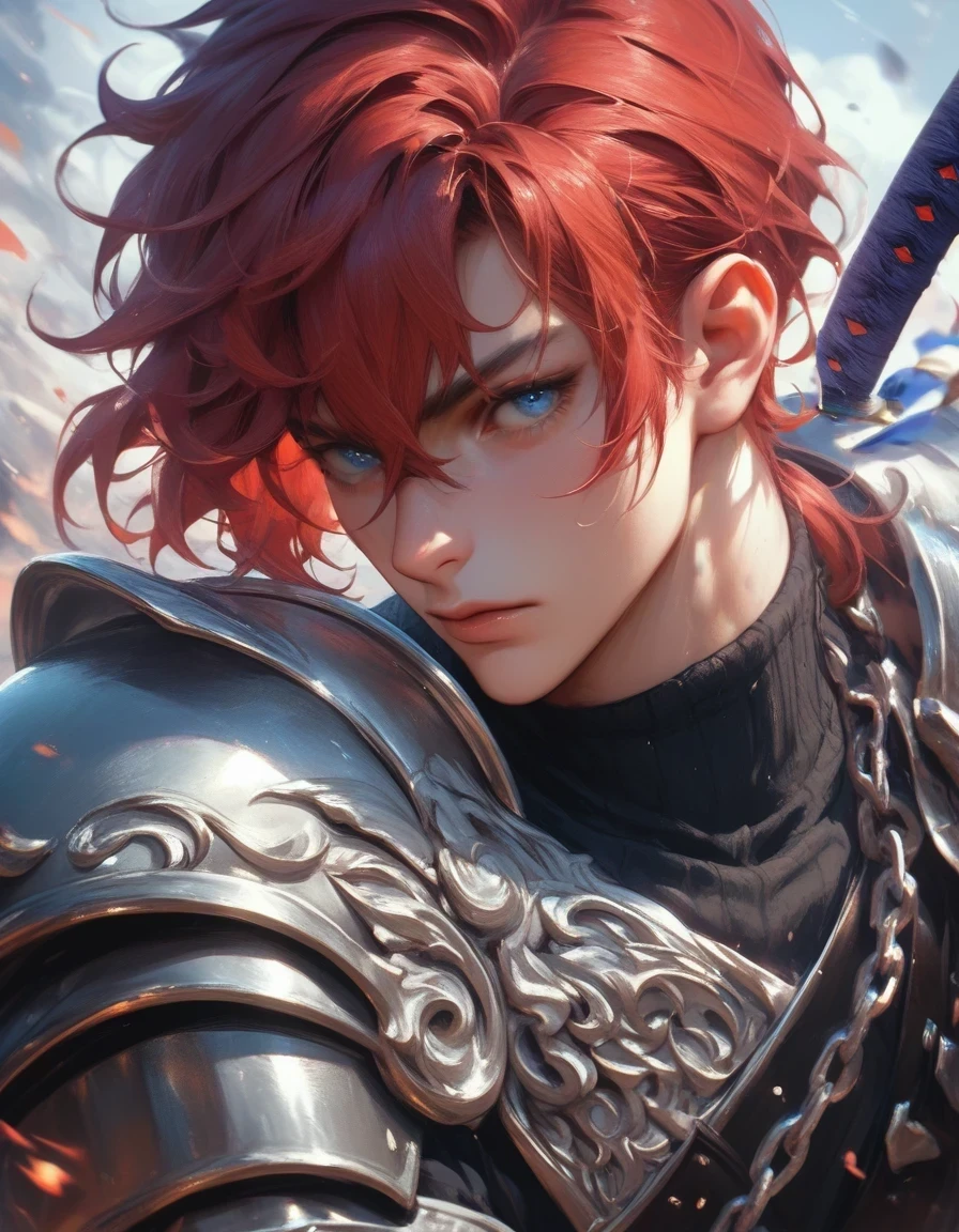 blue eyes, no katana