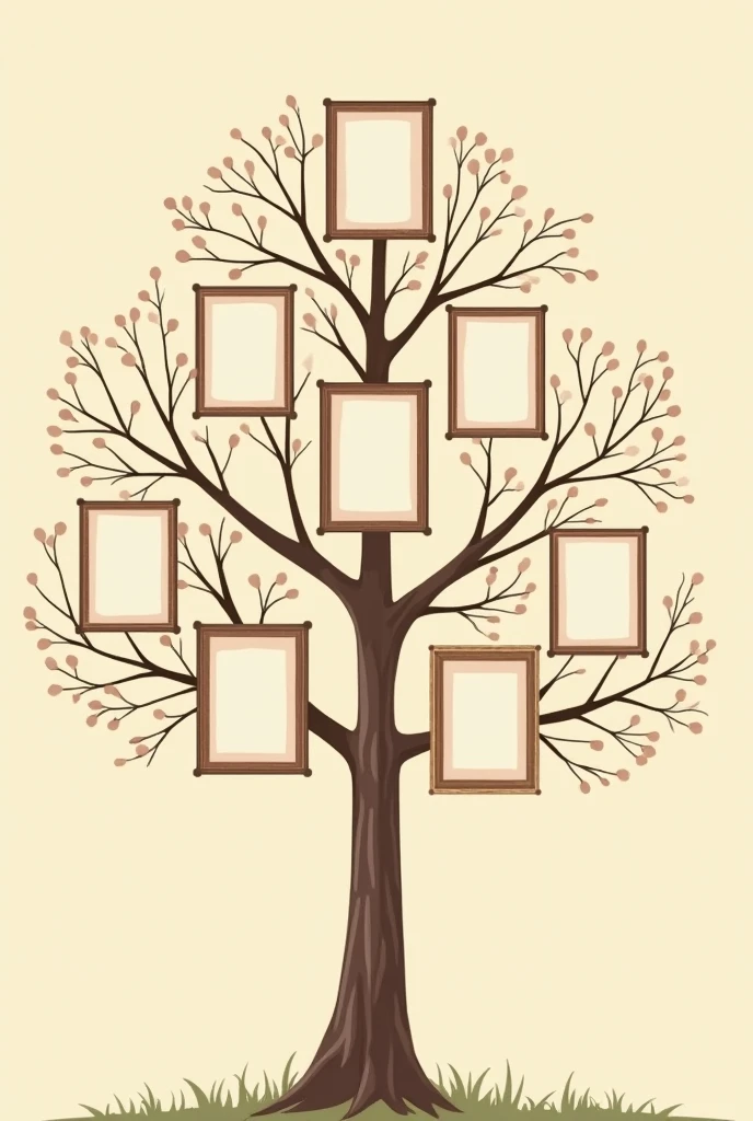 Create a family tree with 8 spaces to fill in WITHOUT faces