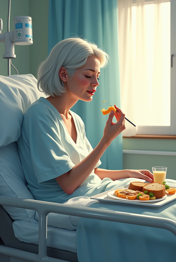Patient eating food 
