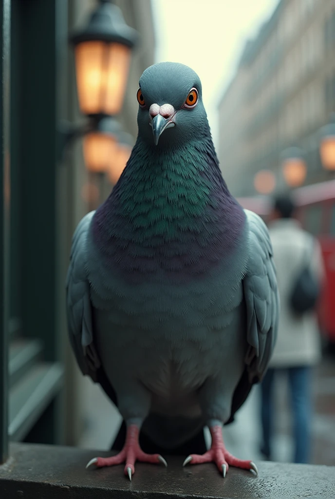 create a murderer pigeon that looks harmless, but it's dangerous