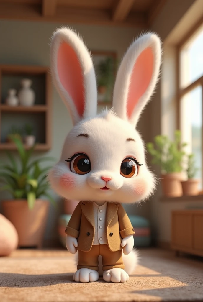 A creative bunny, interior architect, friendly, feminine 