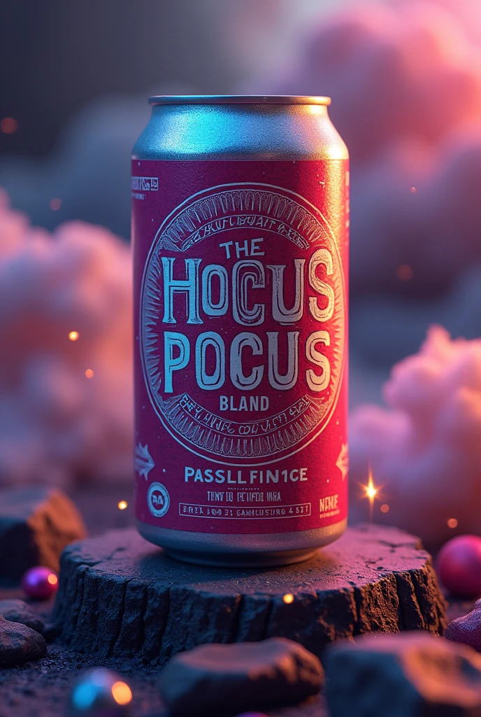Can of passion fruit flavored beer whose brand is called Hocus Pocus