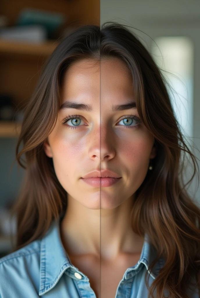 An ebook cover featuring a real person before and after anxiety
