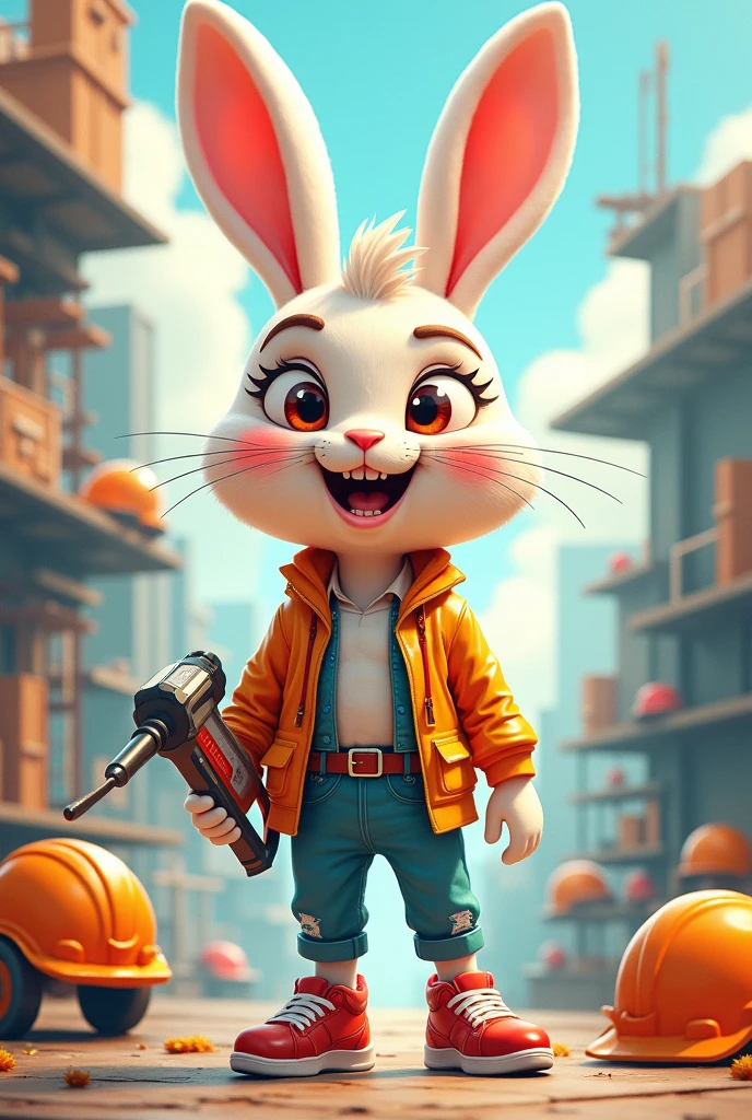 A creative bunny, architect, friendly, feminine, worker, sportsman

