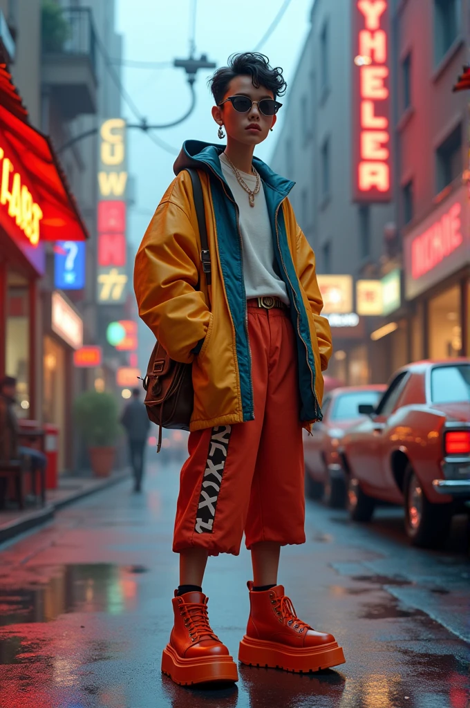 Realistic background street style y2k