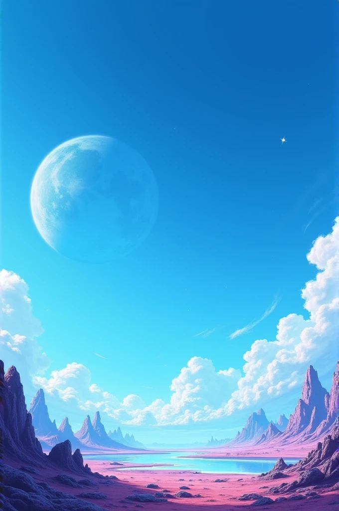 Blue sky on alien planet 