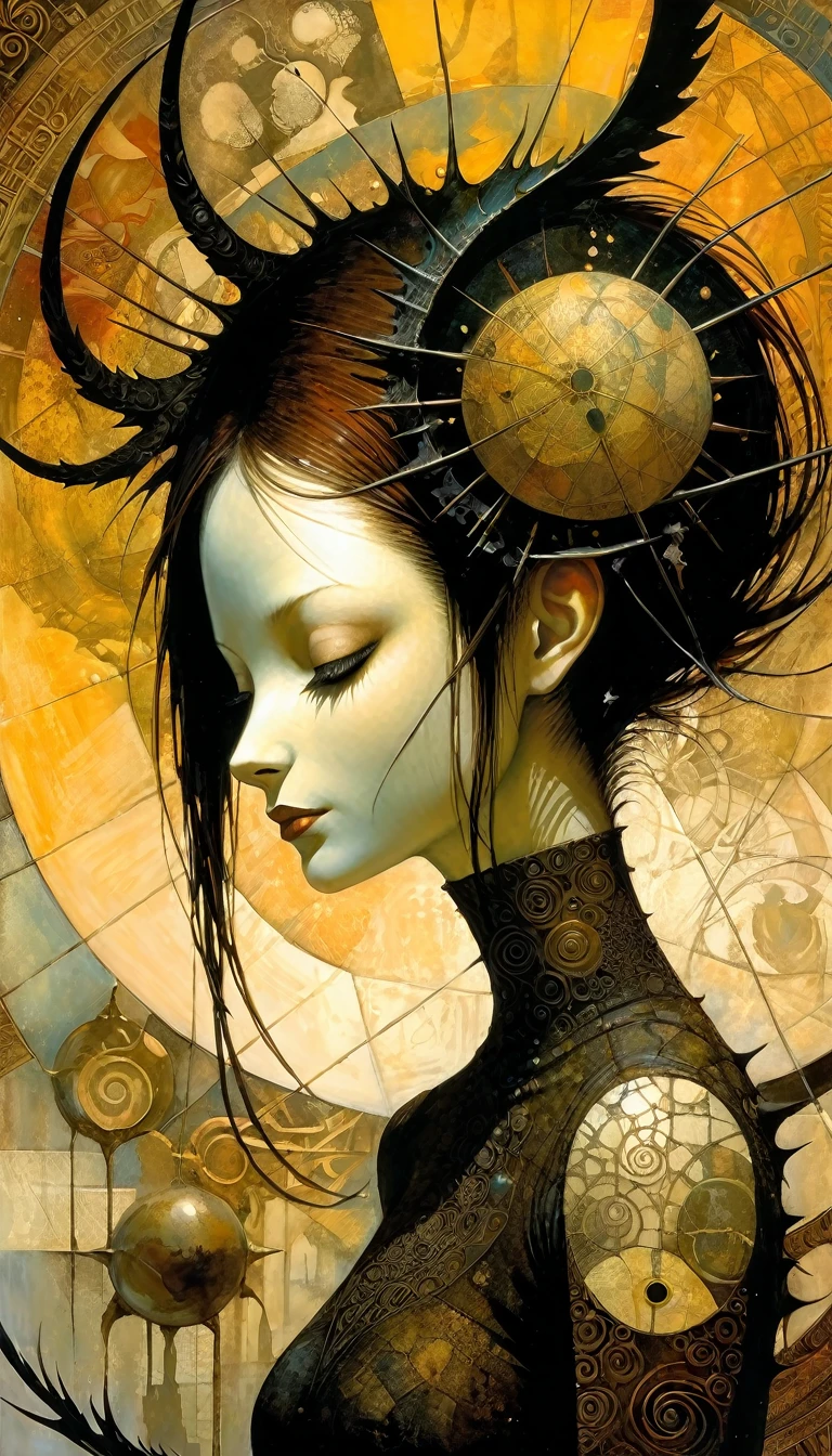 The world, Artwork inspired by Dave Mckean, intricate details, oil painted