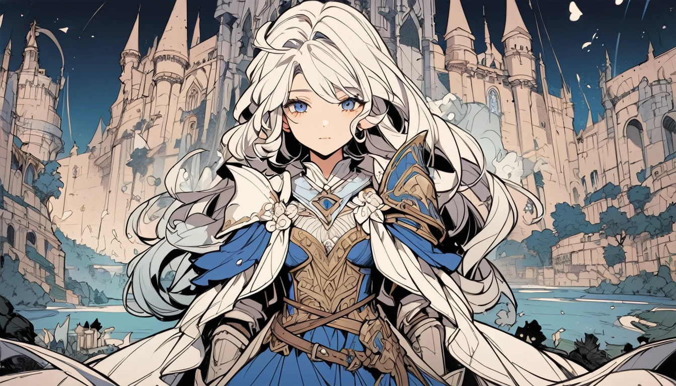 Line art,,Medieval Europe,Fantasy,creation,Anime aesthetics,Healing,dress,Upper Body