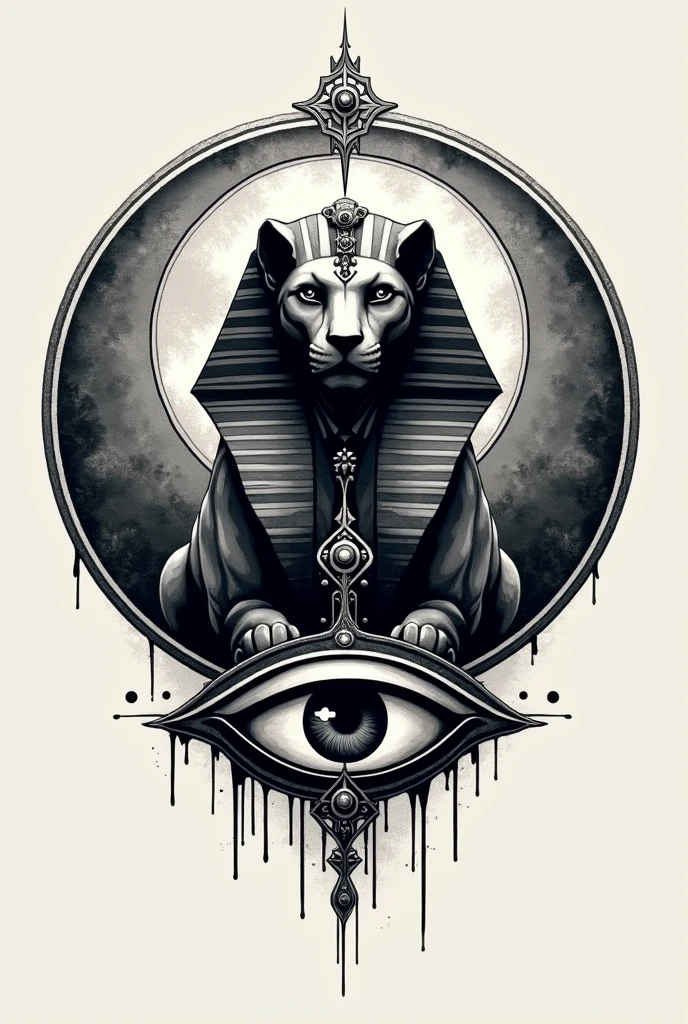 A logo that has to do with a sphinx and an eye
