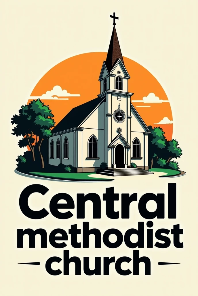 Logo for Central Methodist Church in Bacaxa. with writing in Portuguese. 80’s