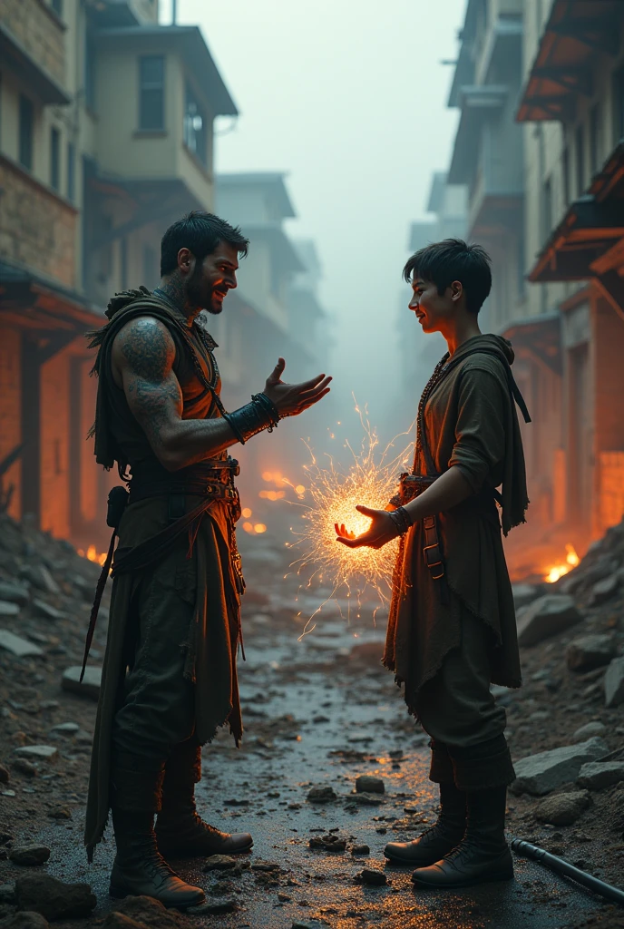 One of fighting tells his friend with powers