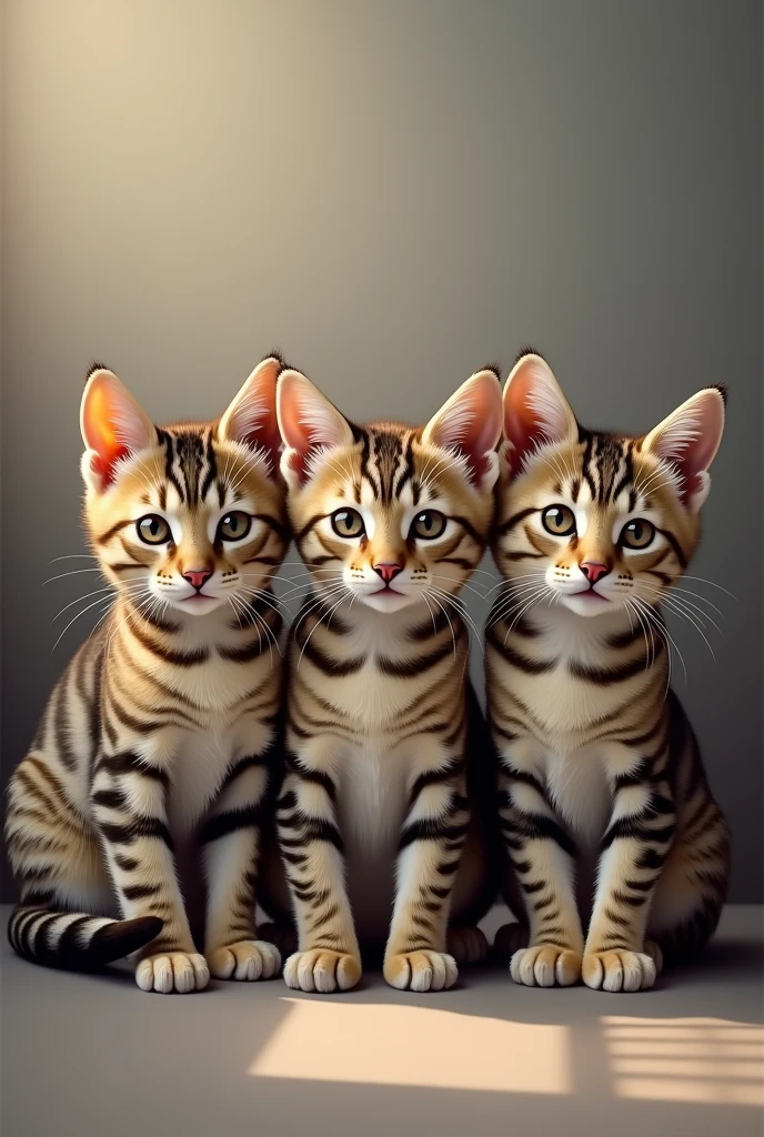 Create a profile picture of 3 tabby cats
