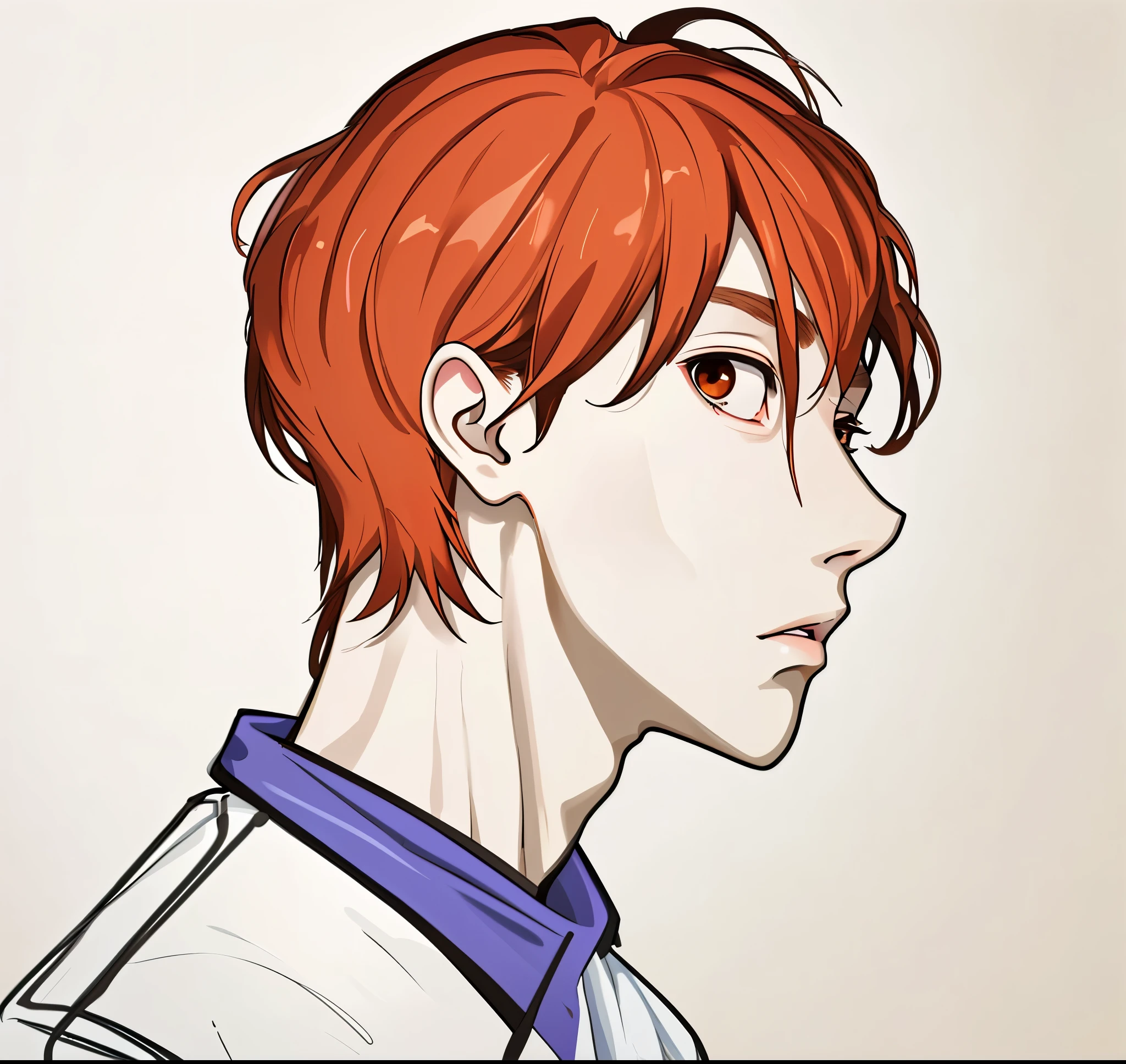 young man of brown eyes reddish hair is bewildered
