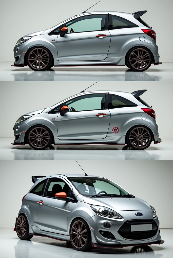 Customize the 2007 silver Ford Ka GL, photo from different angles 

