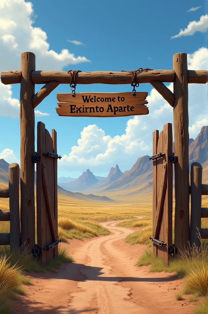 The entrance gate of an old western ranch with a sign reading Welcome to Rancho Aparte