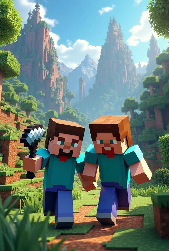 Create an image for a Minecraft duo channel