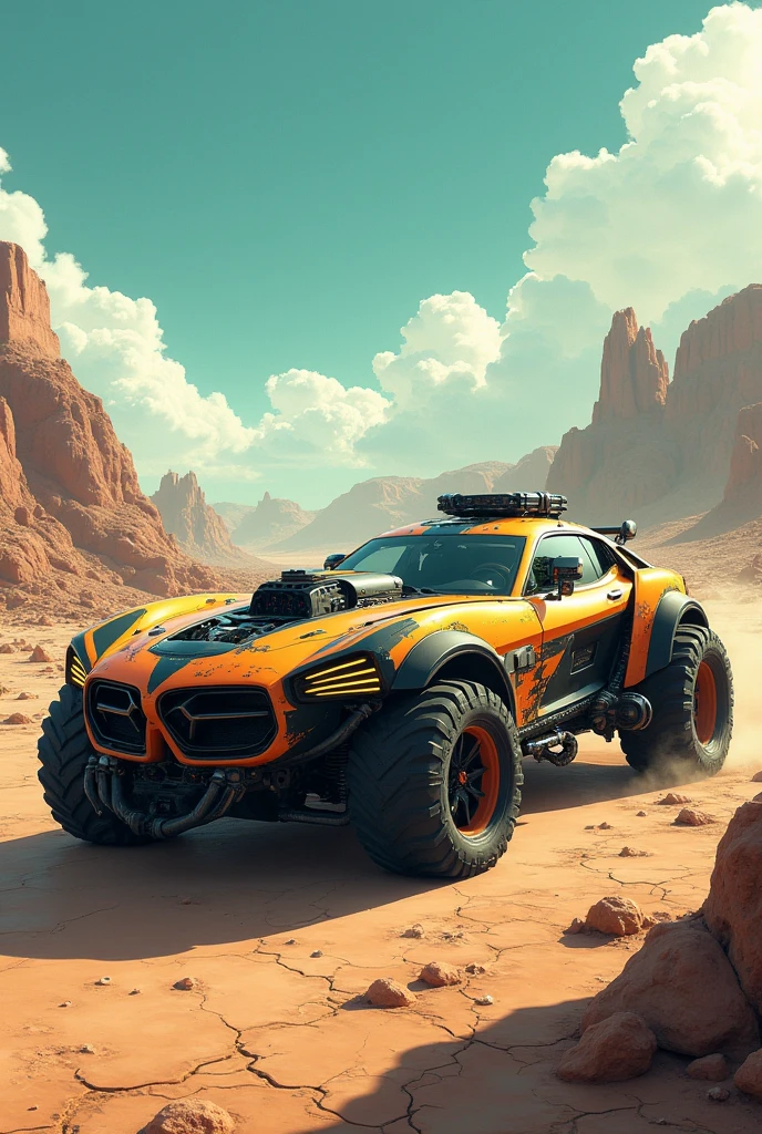 Car anime, car that does not exist, Madmax style car