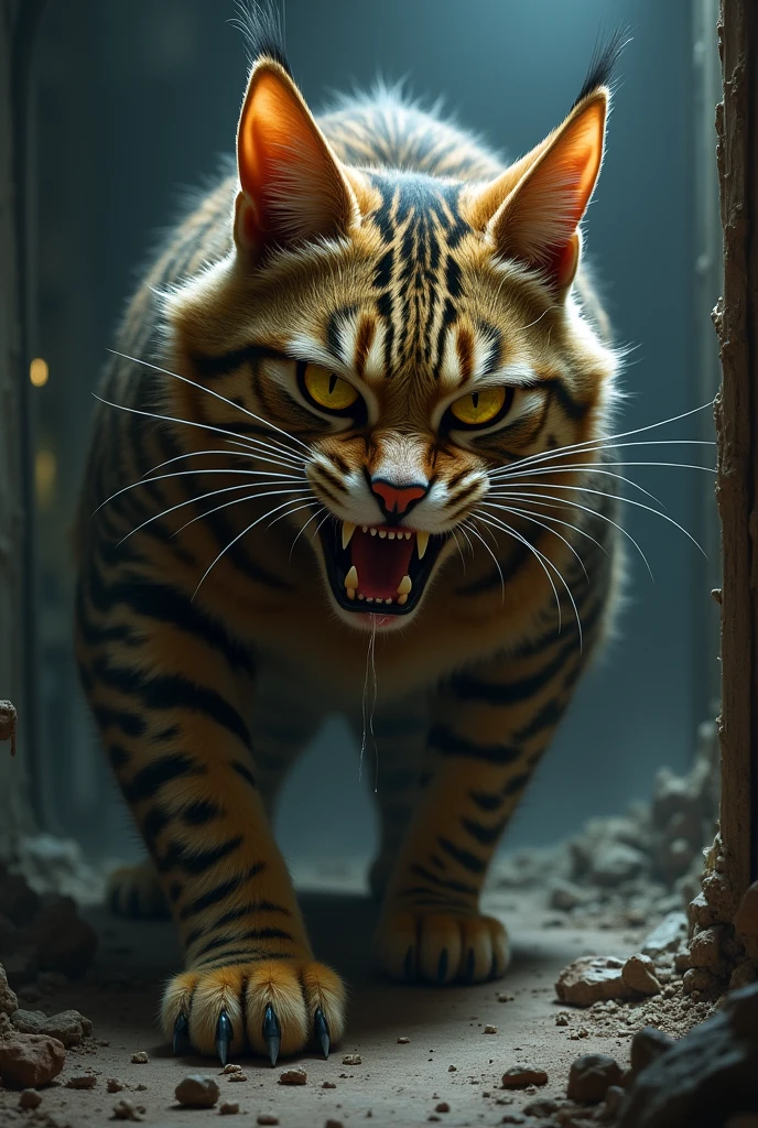 create an angry cat