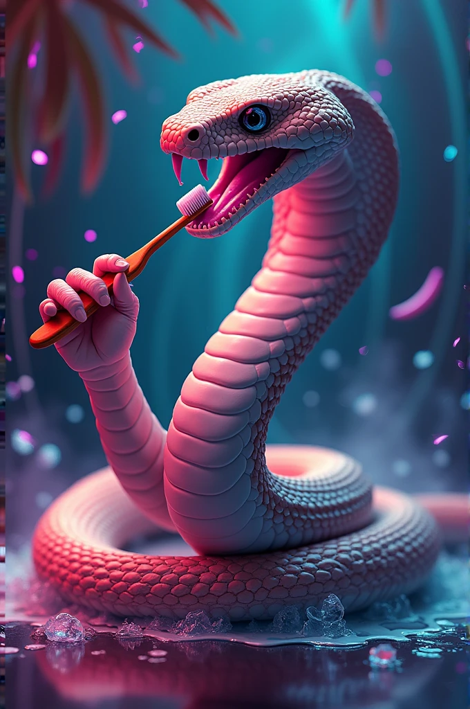 The cobra the stremer brushing its teeth