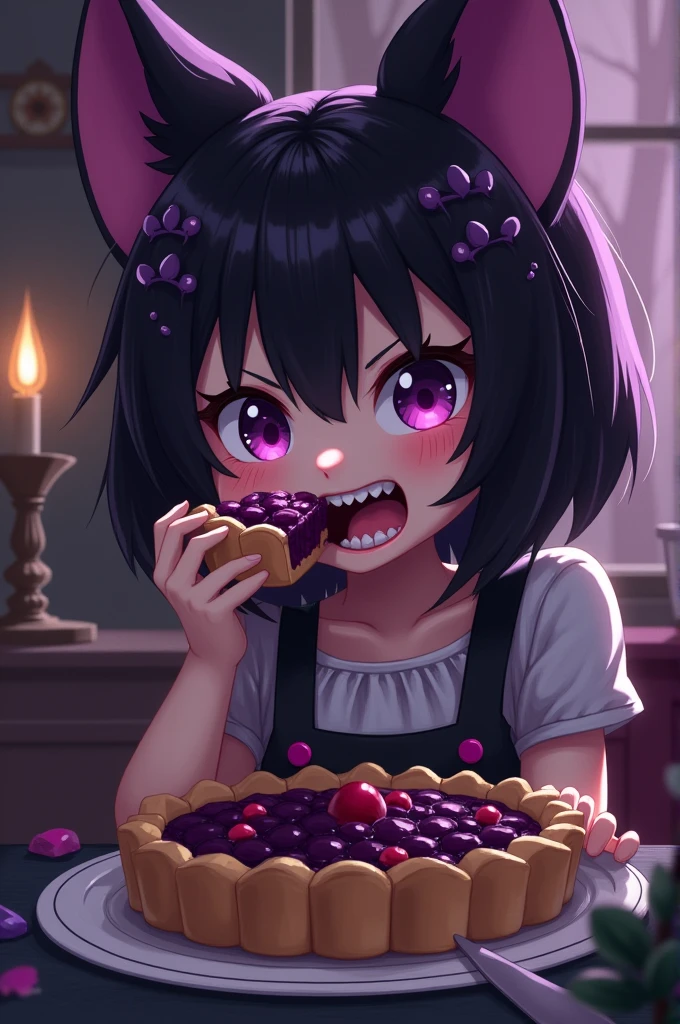 Kuromi eating a pie
