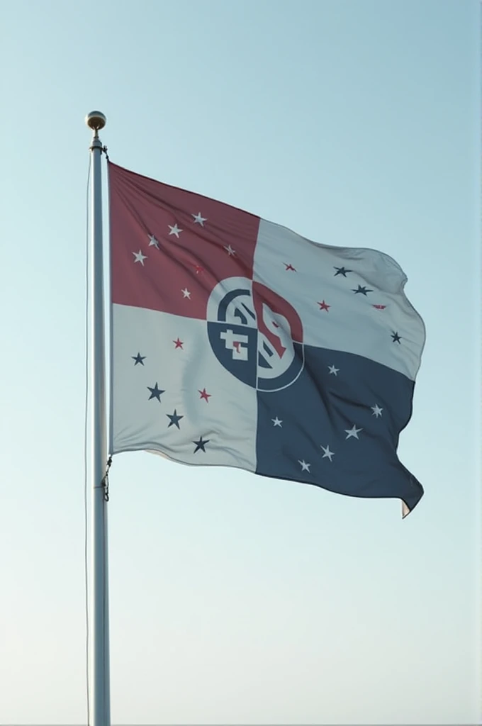 A flag with elements of logic and reason with also 38 stars