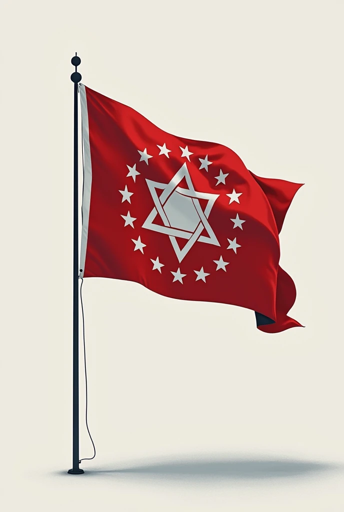 A flag with elements of logic and reason with also 38 stars around the center
