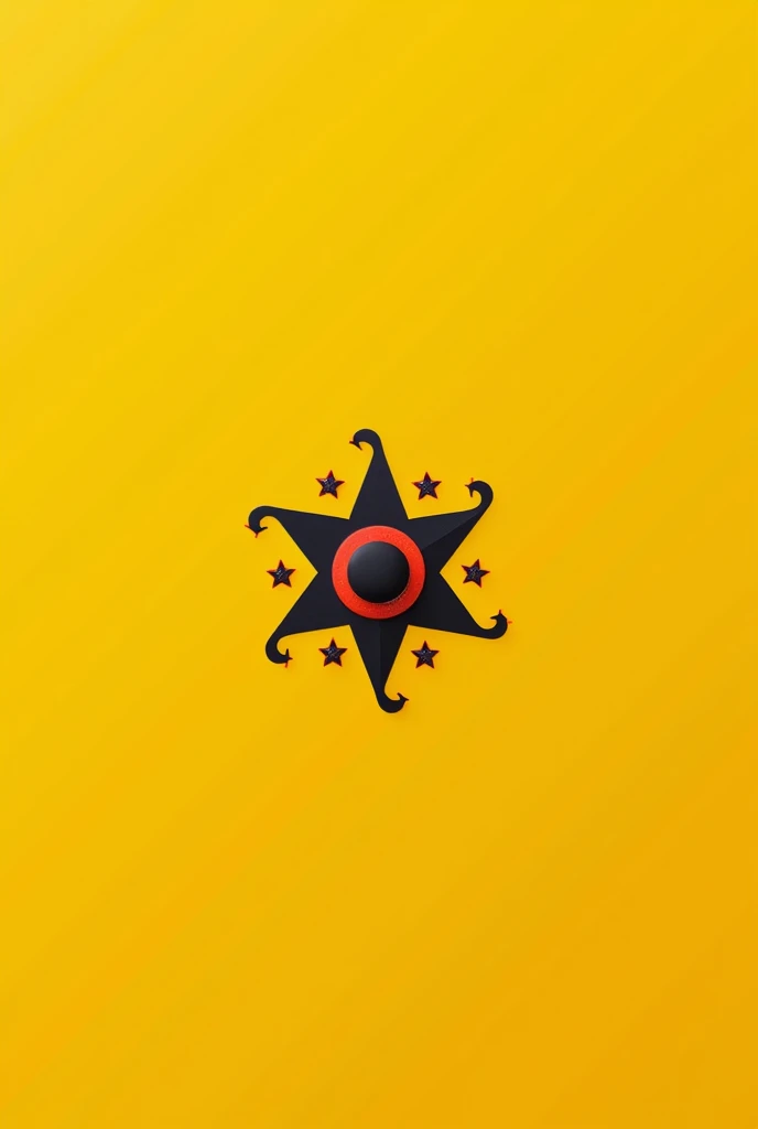 A flag with elements of logic and reason with 38 stars.All this in yellow colors,black and red