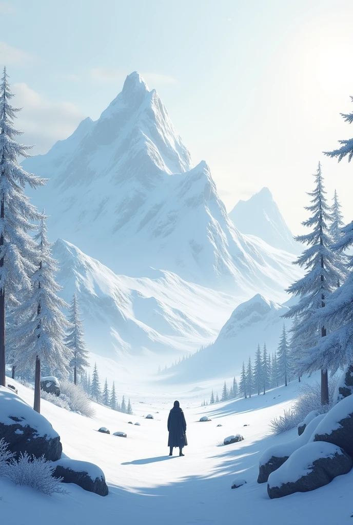 Create a snowy landscape