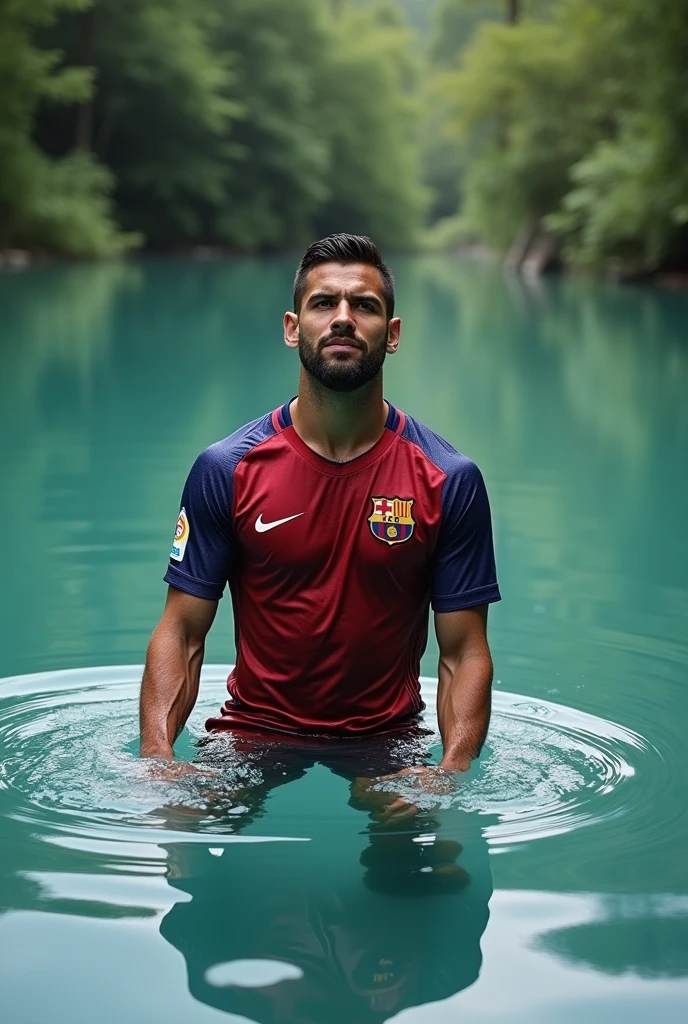 A Barca player bathing with his shirt on and what do I say Daddy 30