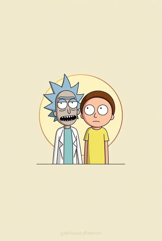 vector art by Shingei, tumblr, minimalism, portrait of rick and morty, rick and morty, from rick and morty, rick and morty style, style of rick & morty, in rick and morty art style, 2d minimalism, phone wallpaper