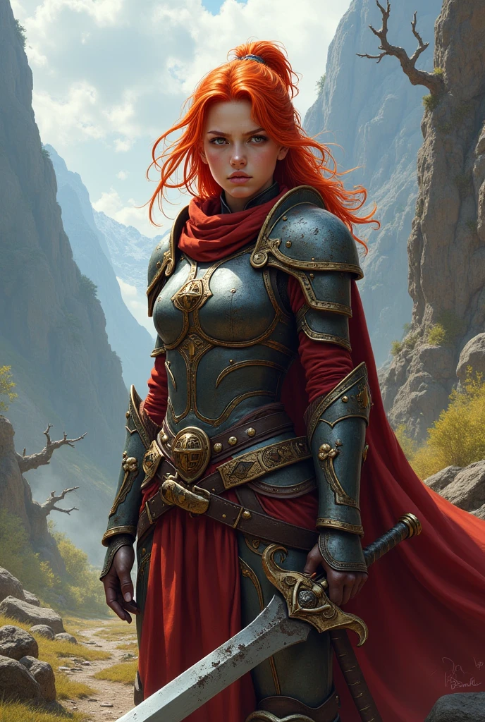 A red-haired age princess, warrioress, grumpy