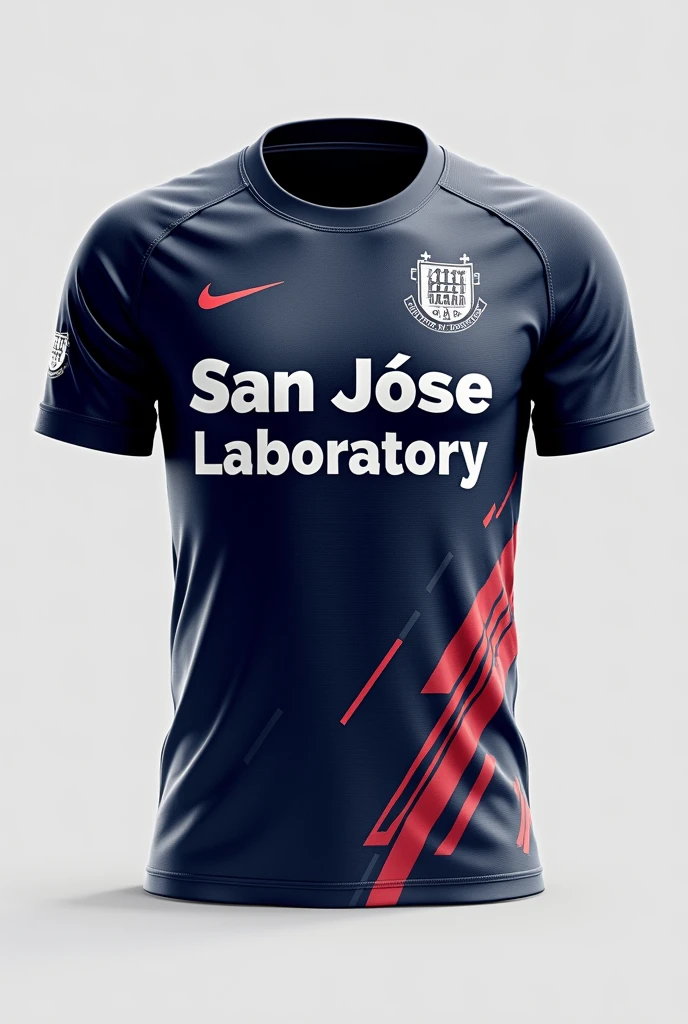 Design a soccer jersey that has the word San José Laboratory in the design