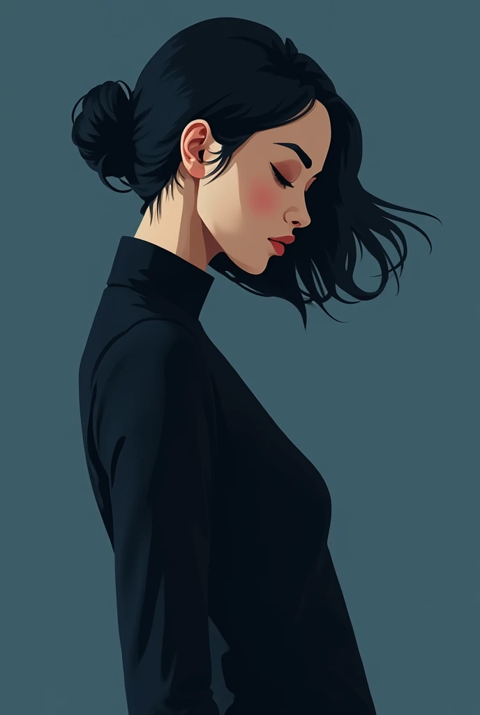 vector art by Shingei, tumblr, minimalism, portrait  art style, 2d minimalism, phone wallpaper black and blue  apenas