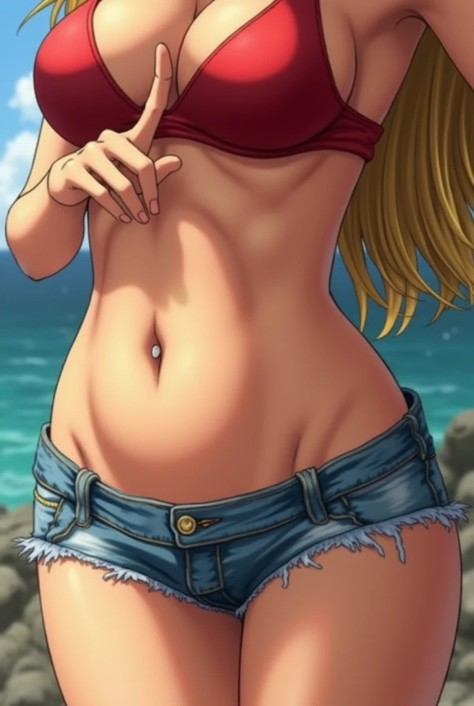 Nami from One Piece sticking her finger in her vagina (pussy)