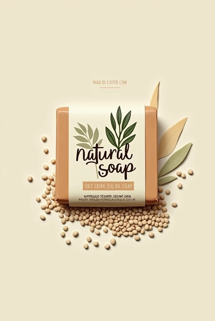Create a sticker for a choloque seed soap one that I say "natural soap"